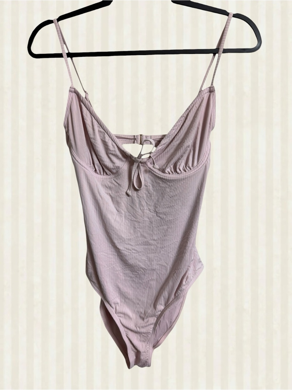 YMI Ribbed Baby Pink One-Piece Swimsuit